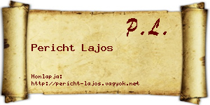 Pericht Lajos névjegykártya